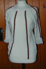 Ladies, Retro, Cream, Ethnic, House, Casual, Top, Tunic, size 8