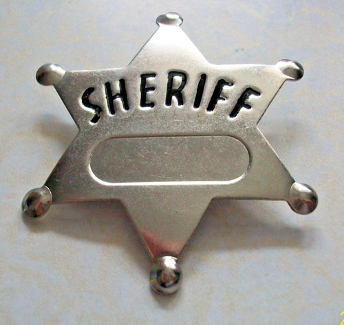 Sheriff badge silver colour - ,