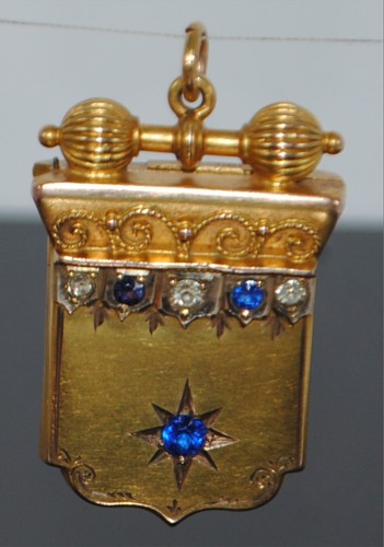 Antique 9ct gold gem - gold, set