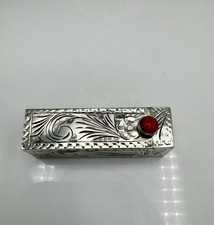 Vintage 800 Silver & Coral Lipstick Holder Sensto ( City Of Florence)