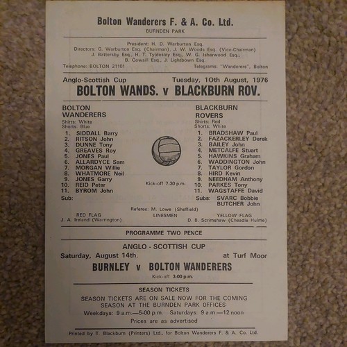 Bolton wanderers vs - 76/7,