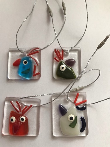 Handmade fused glass quartet - glass,
