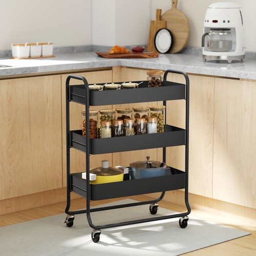 Tier storage trolley on - 3-tier,