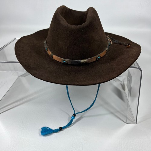 Borsalino brown fur felt hat - felt,
