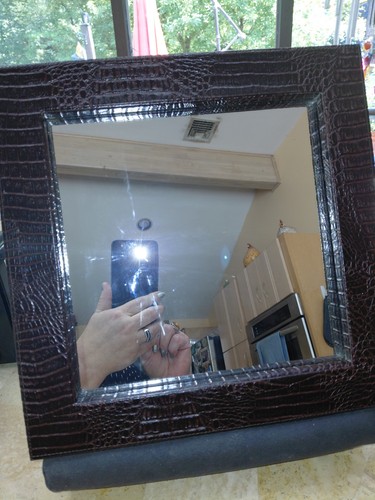 Vtg leather framed - 12", x