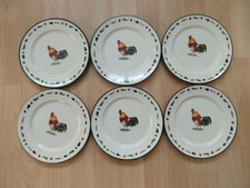 Cloverleaf Farm Animals Cockerel / Vegetables 7.25" (18.5cm) Side Plates x 6