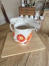 EMMA BRIDGEWATER ORANGE RANUNCULUS FLORAL 2 PINT JUG 5 1/2" Tall (Sample/Trial