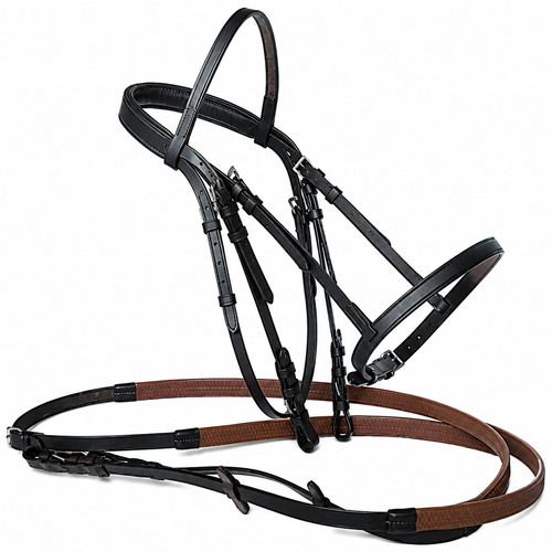 Leather horse bridle black - leather,