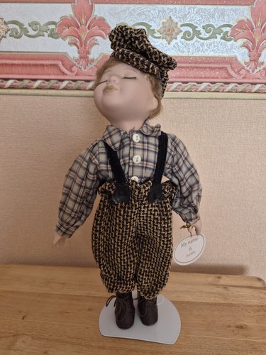 Vintage porcelain boy doll - 13",