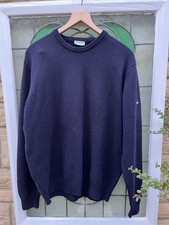 Pringle Golf Jumper Mens Sz L Navy Blue Wool Crew Neck Sweater Vintage Pullover
