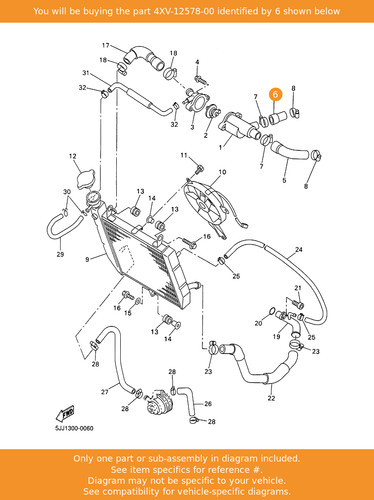 Yamaha hose 4xv 12578 00 - yamaha, 4xv-12578-00