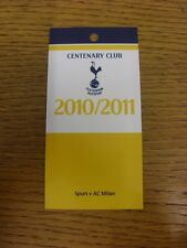 02/11/2010 Ticket: Tottenham Hotspur v AC Milan [Champions League] [Centenary Cl