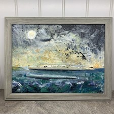 Abstract Stormy Sea Painting