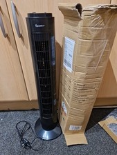 Signature S40012B 29” Tower Fan Black | 3 Speed Cooling Fan with Oscillation