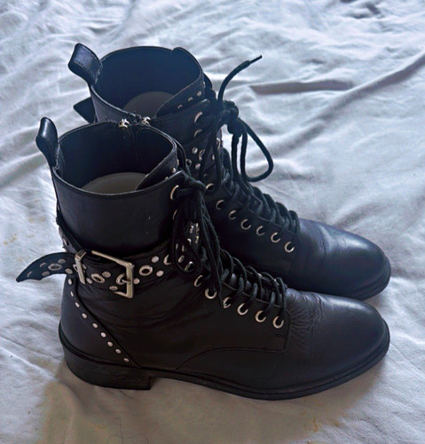 Zara black leather ankle - zara,