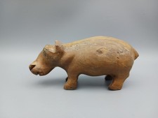 Small wooden hippopotamus - small,
