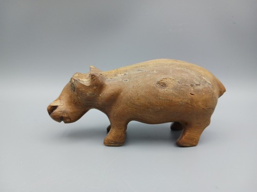 Small wooden hippopotamus - small,