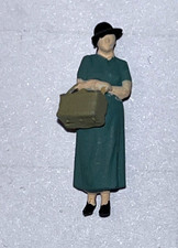 HO Gauge  Lady with Hat & Basket - Painted Model Railway Figure Good Condition