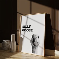 Silly Goose Print, Black &
