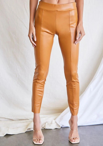 Faux leather women pants - faux, m