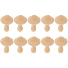 10pcs Wooden Mushroom Decor Garden Layout Ornaments Blank Graffiti Mushrooms