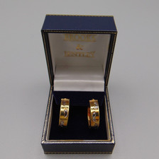 BROOKS & BENTLEY 9ct GOLD FOOTPRINTS IN THE SAND HOOP EARRINGS - BOXED