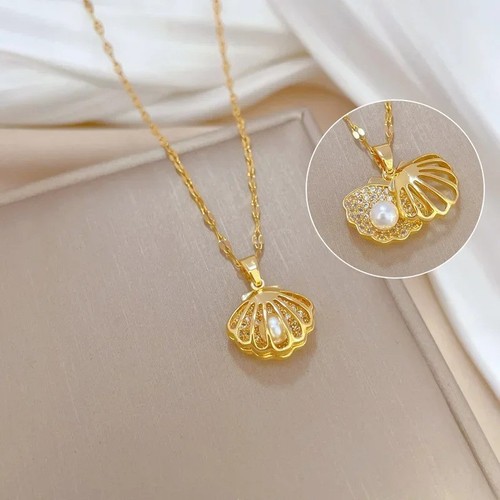 Women necklace 18k gold - women, plated