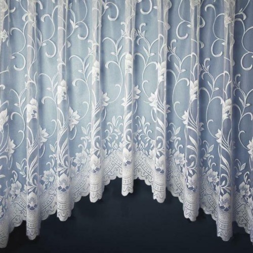 Ella lace floral white net - ella,