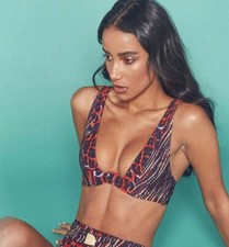 BNWT Wolf And Whistle Leopard Tie Dye Underwired Bikini Top Size 32D 34D