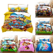 Kids PAW Patrol 3D Quilt Duvet Cover Set Bedding Set Single Double UK Size NEW