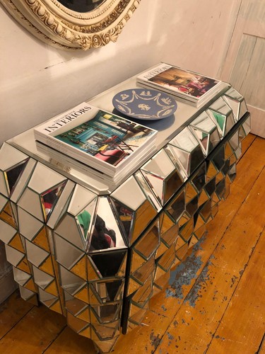 Pyramid spike mirrored cabinet - mirrored,