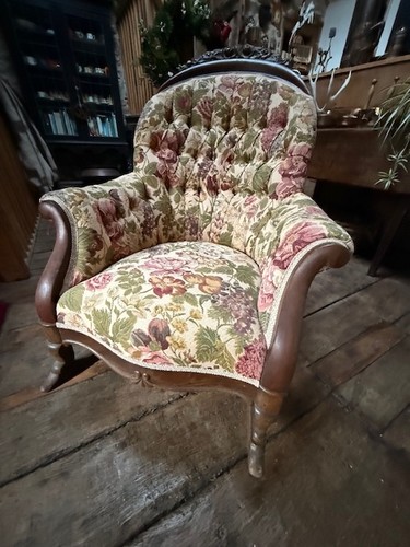Victorian walnut upholstered - walnut,