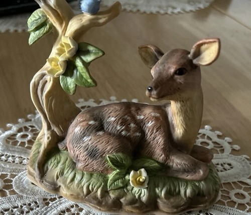 Vintage ceramic fawn - fawn, ornament