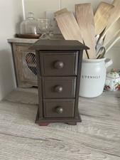 Wooden Decorative Apothecary Mini Table Top 3 Drawer Storage Chest