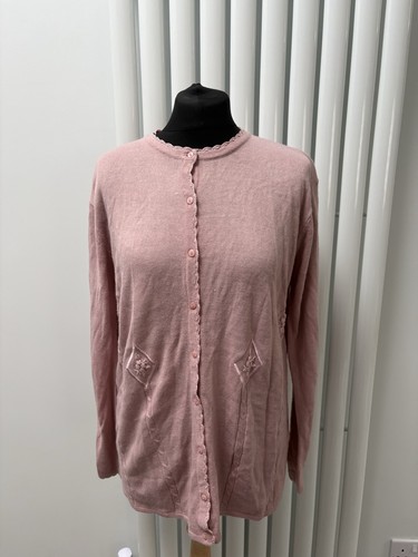 Ladies pink cardigan see - pink, m/l