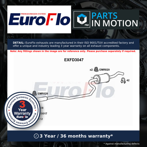 Exhaust centre box fits ford - fits,
