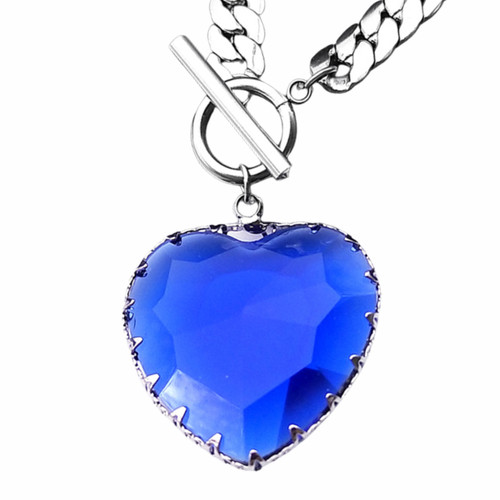 Royal blue heart pendant - heart,