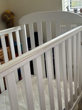 East Coast Anna Dropside Cot White with prestige sprung mattress 1200×600mm