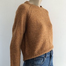 Toast 100% Wool Rust Pumpkin Saffron Ochre Knitted Boxy Jumper Sweater • M/L