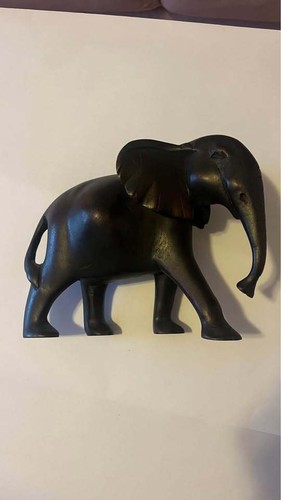 Black elephant figurine - elephant,