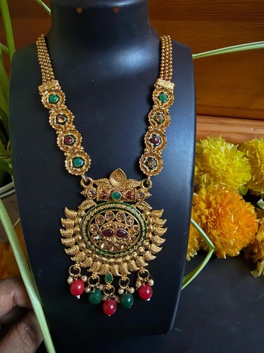Indian pakistani gold necklace - indian,