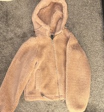 Pink teddy bear zip up jacket