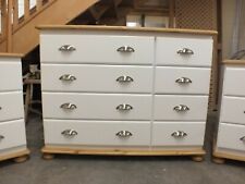 CHASE PAINTED 4+4 DRAWER WIDE CHEST HAND MADE SOLID PINE F&B ALL WHITE