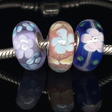 Pink Flower Murano Glass Charm