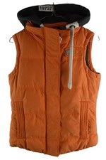 SUPERDRY Orange Academy Vest size S Womens Padded Gilet hooded Casual Outdoors