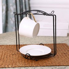 Metal Coffee Cup and Saucer