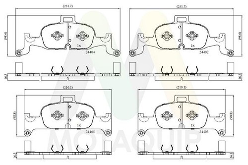 Brake pad set front fits - brake,