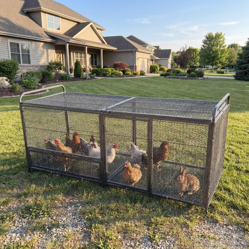 Large metal chicken coop - metal,