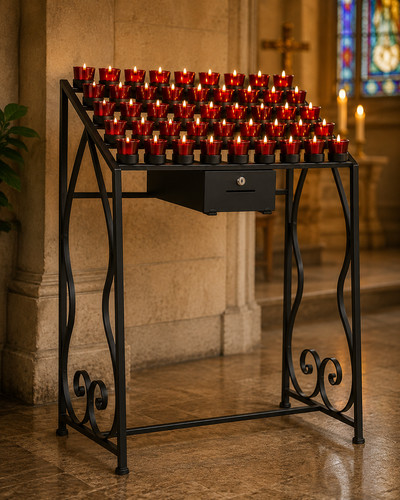 Wrought iron cup votive - wrought,