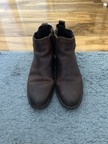 Women brown leather - brown, face